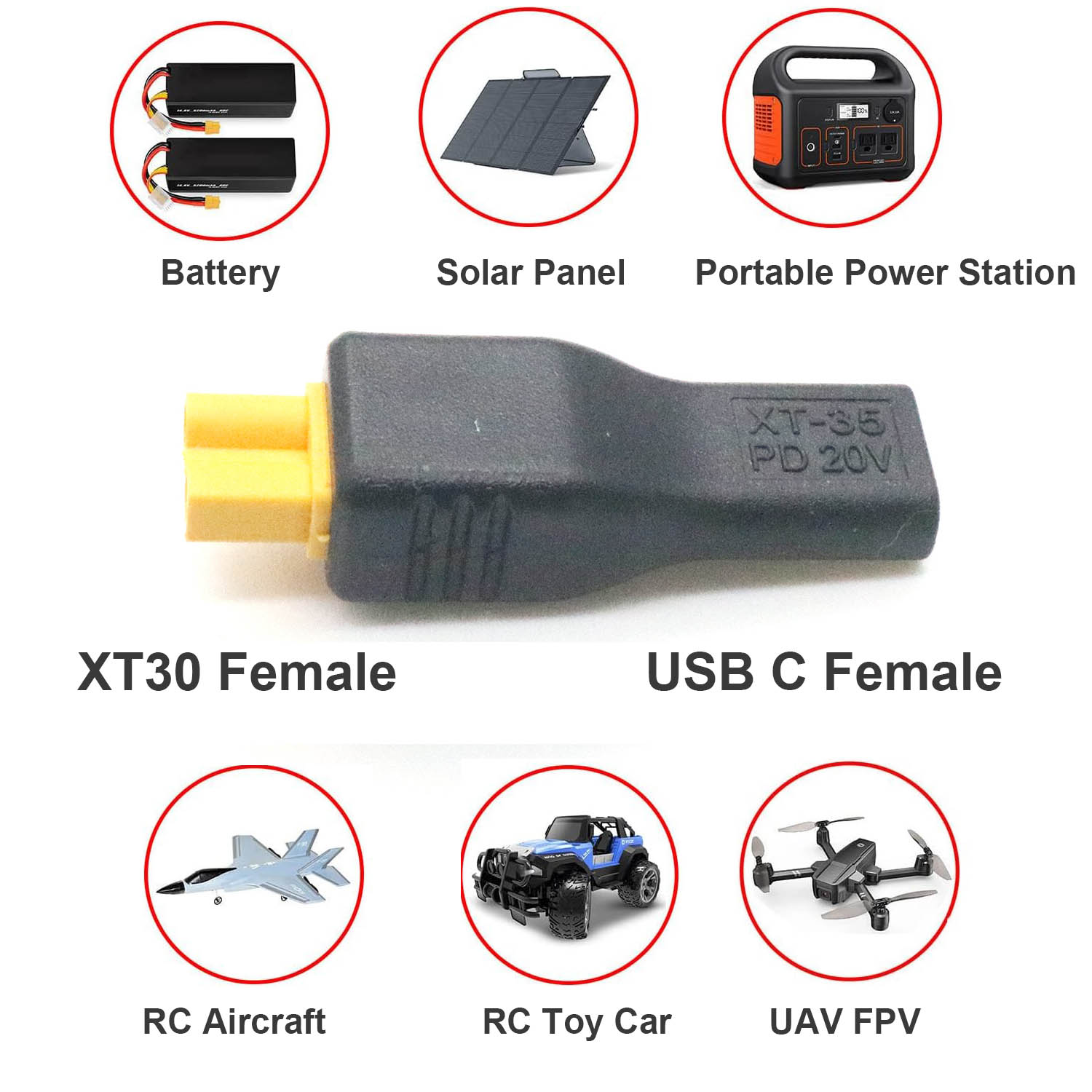 Adapter USB Typ C żeński na XT – Drone Battery Adapter recenzja i cena